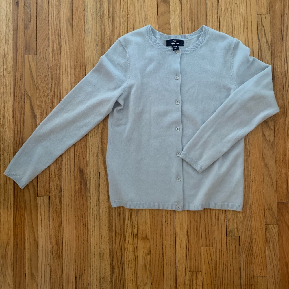 Land’s End 100 % cashmere crewneck cardigan